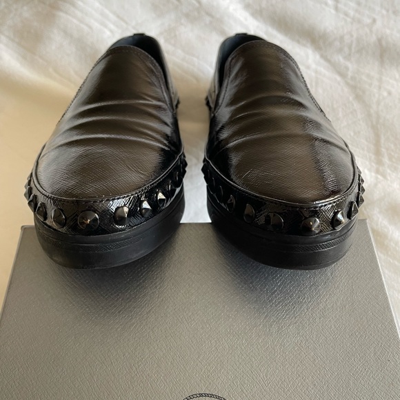 PRADA Black Slip-On Loafers - Picture 5 of 9